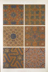 Moresque No4, XLII. tábla, Owen Jones (1809-68) „The Grammar of Ornament” című művéből